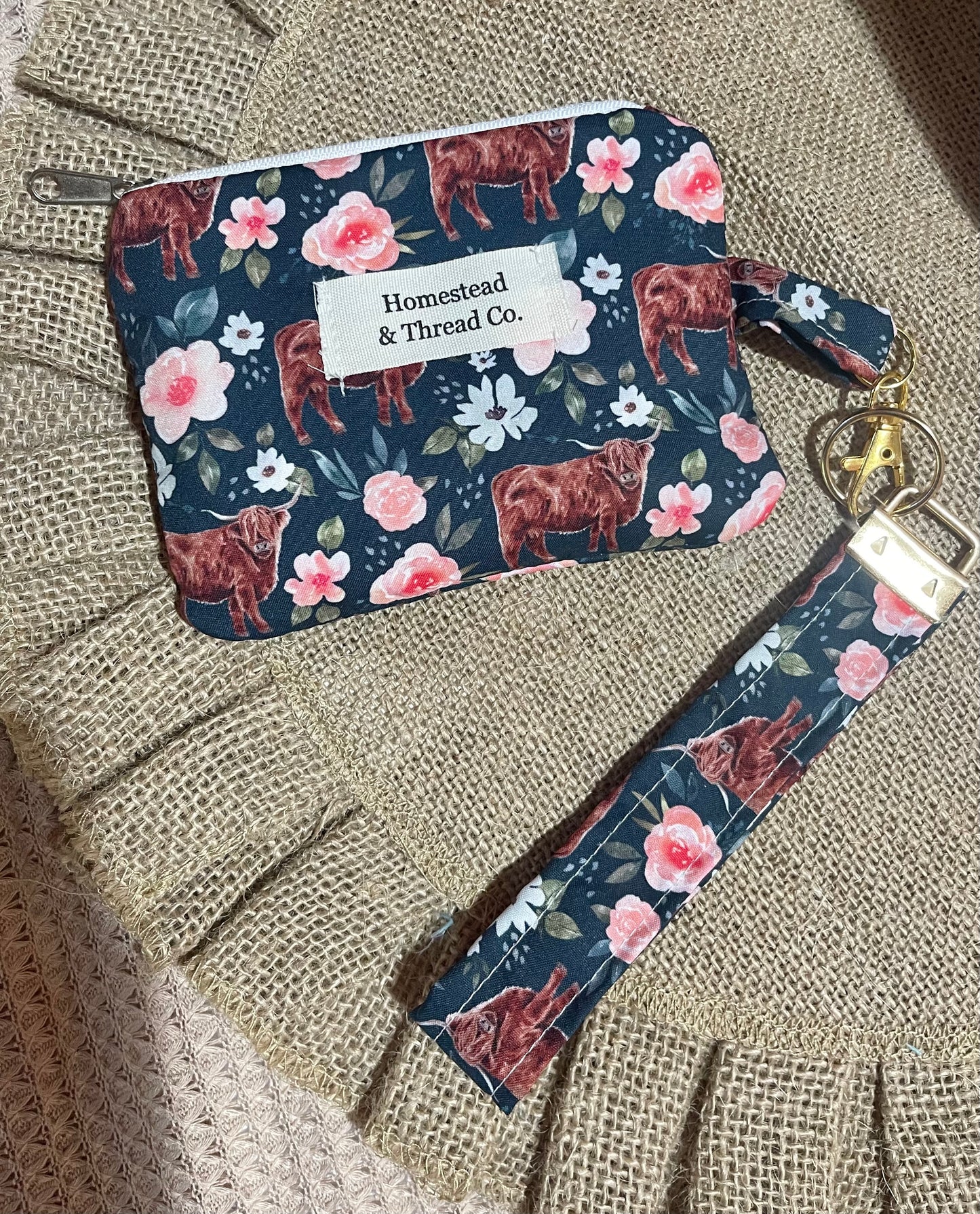 Highland Cow Card Wallet/Wristlet
