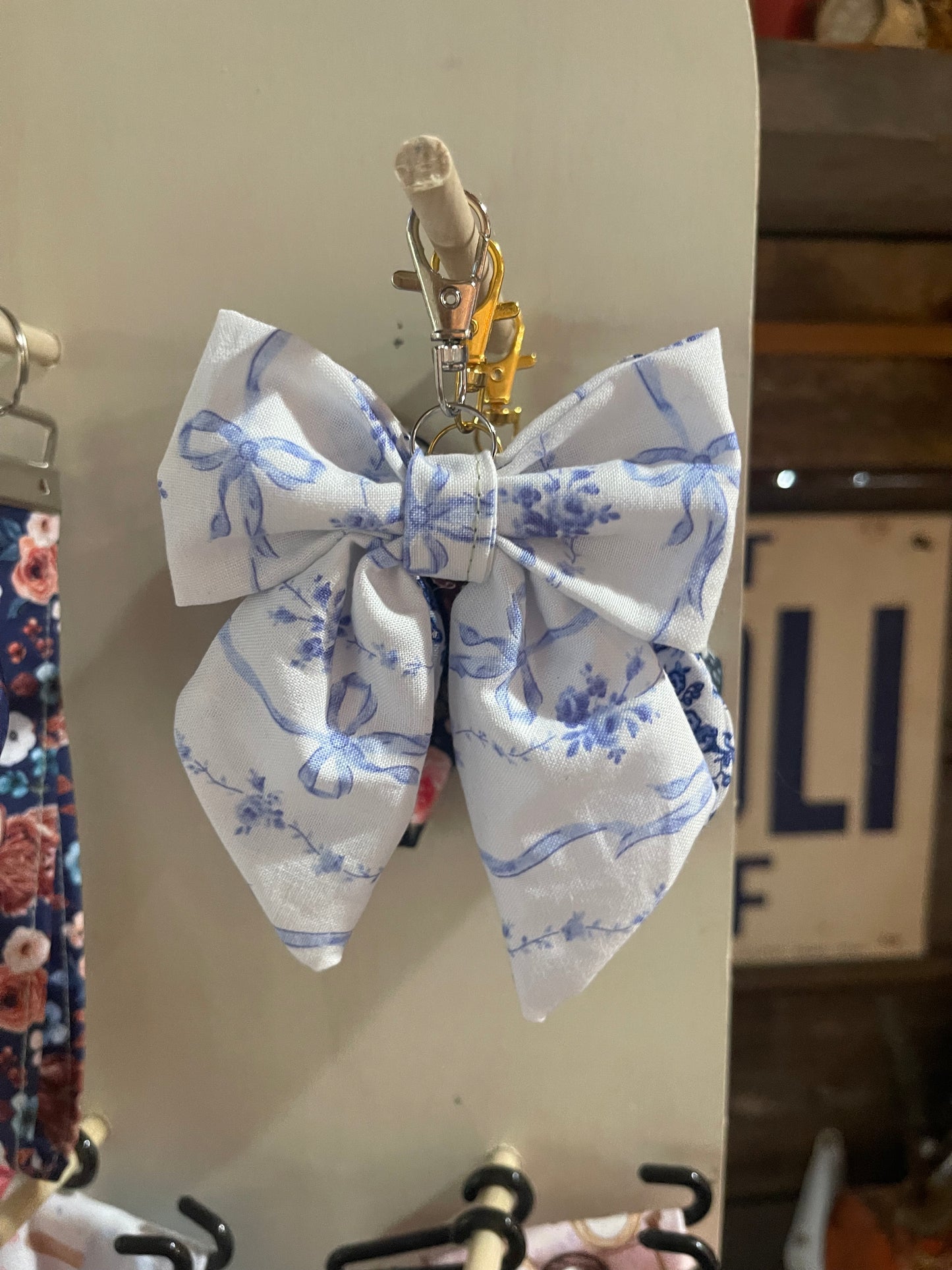 Bag Charm Bow Keychain (Blue Bows)