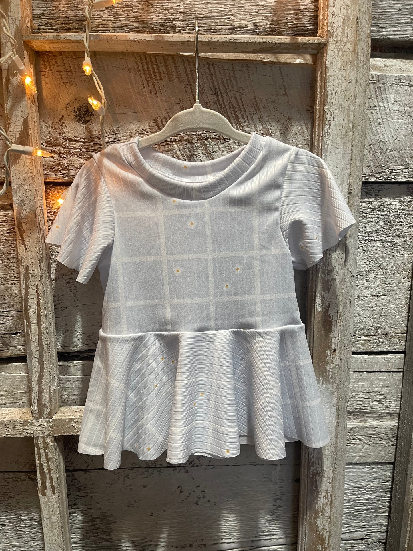 Blue Daisy Peplum Top