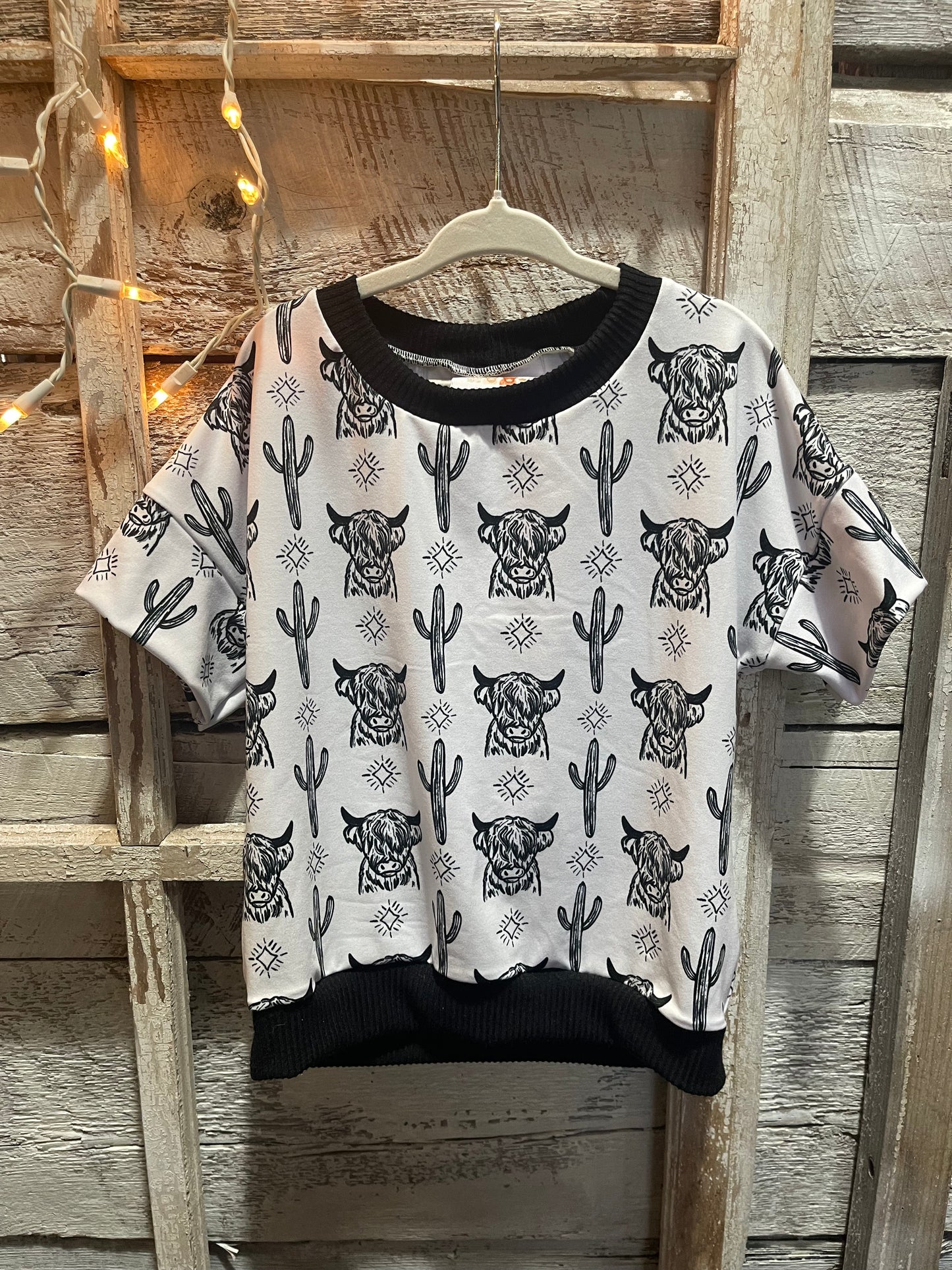 Highland Cow Dolman Top