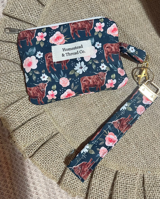 Highland Cow Card Wallet/Wristlet