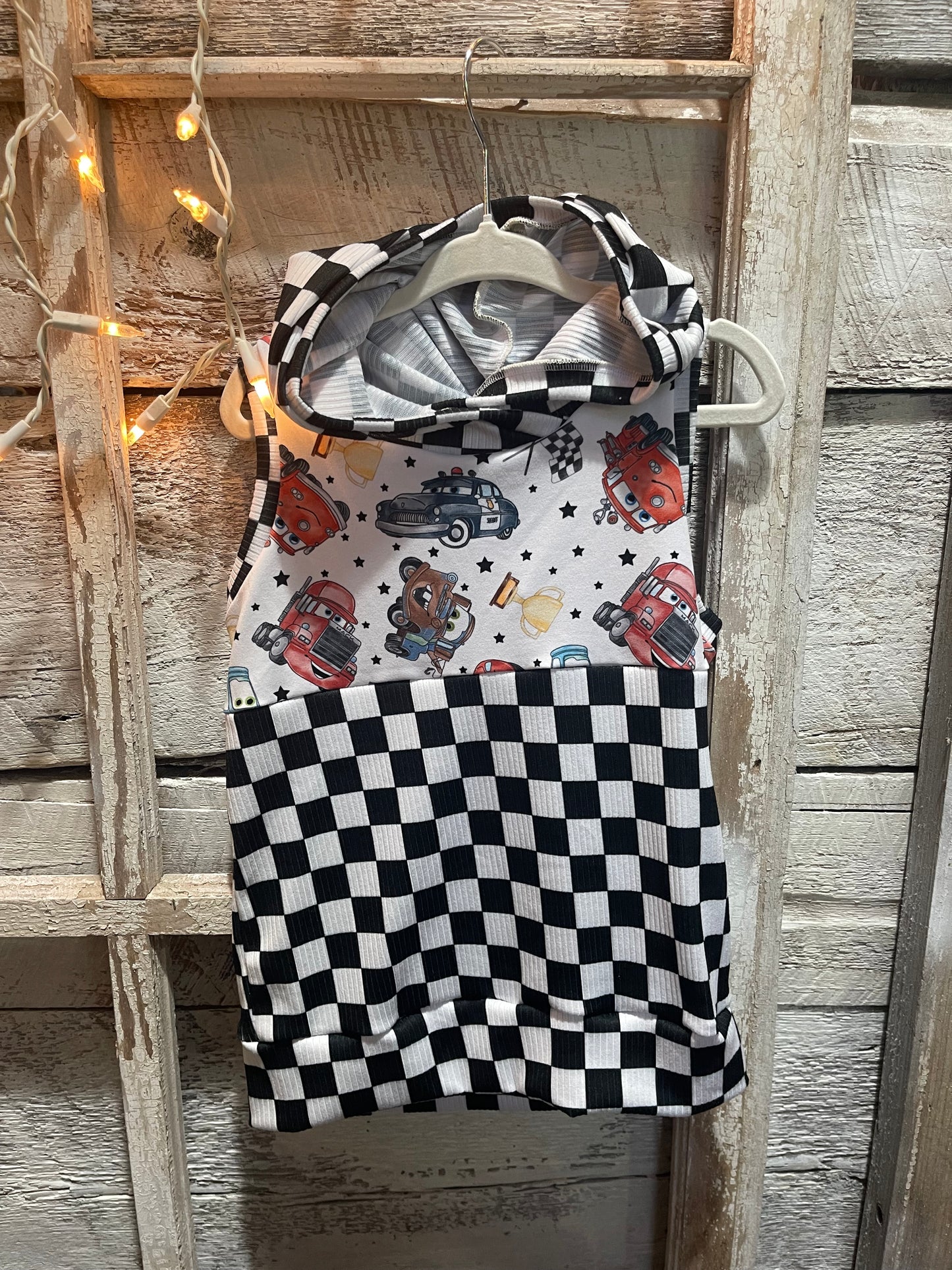 Cars Hooded Tank - Checks