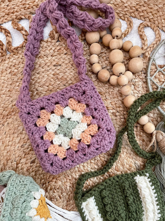 Crochet Granny Square Bitty Bag