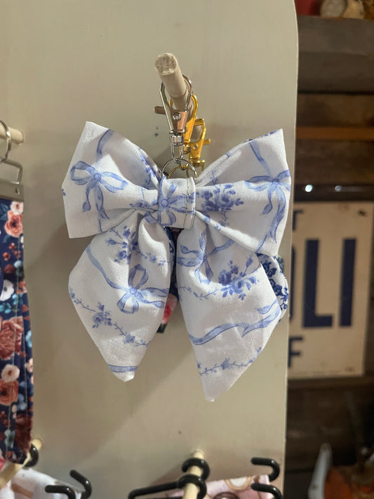Bag Charm Bow Keychain (Blue Bows)