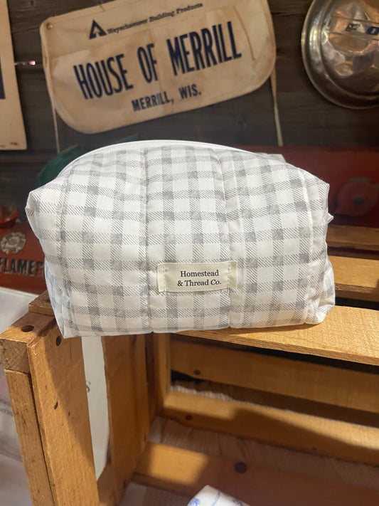 Gray Gingham Boxy Bag