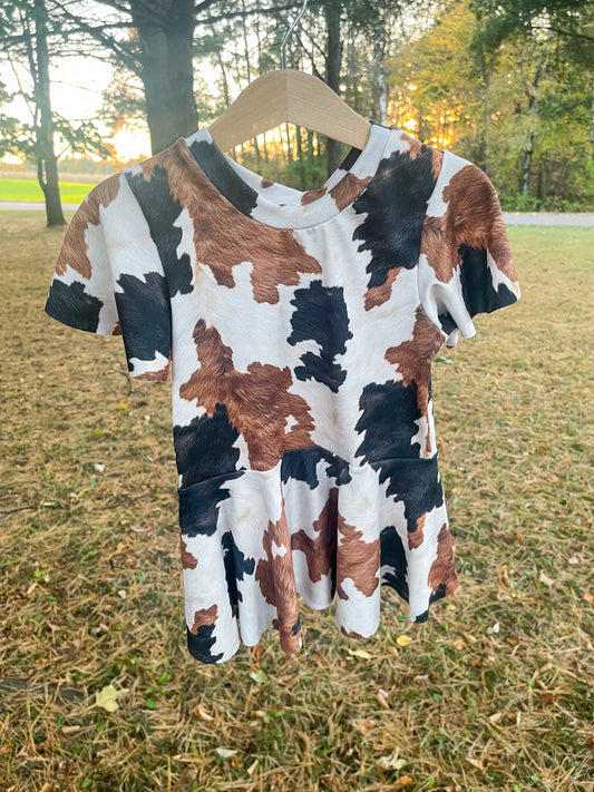 Cow Print Peplum